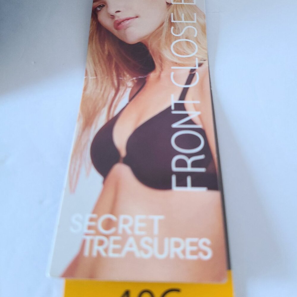 SECRET TREASURES INTIMATE MESH RACERBACK  FRONT-CLOSE T-SHIRT BRA /SIZE 40C NAVY
